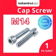 M14 Hex Socket Cap Screw DIN912 | Grade 8.8 High Tensile | Zinc Plating | M14 Screw | Skru Allen Key
