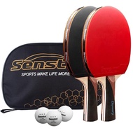 Senston table tennis set includes 2 table tennis rackets, 1 portable bag, and 3 ping pong balls, suitable for training and matches for beginner to intermediate level players.