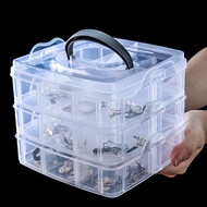 [DB] Transparent Jewelry Storage Box Large-Capacity Finishing Box Necklace Ring Stud Earrings Storage Box Jewelry Box Ornament Box [Ready Stock]