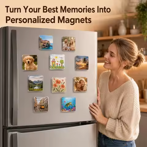 30 Sets Clear Acrylic Fridge Magnets DIY Square Photo Magnet Frames for DIY Fridge Whiteboard Cabine