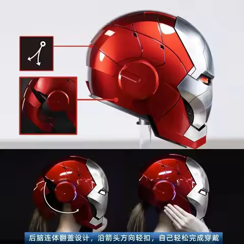 New MK5 Iron Man Helmet LED Eyes 1/1 Cosplay Voice Control Avengers Metal Mask Electric Voice Contro