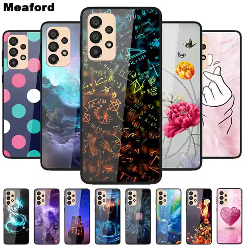 Case for Samsung A33 5G Cover Fashion Tempered Glass Phone Covers for Samsung Galaxy A33 A53 A73 5G
