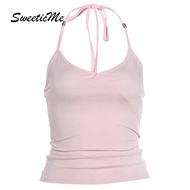 SweeticMe Women's 2026 New Causal Street Fashion Halter Camisole + Skirt Set