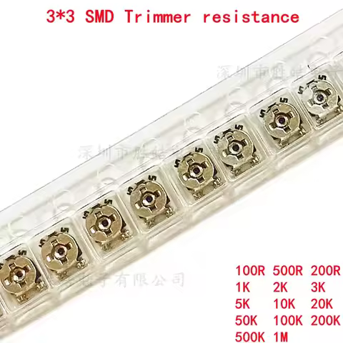 10PCS 3*3 Trimmer resistance Potentiometer Trimpot SMD 3X3 Adjustable Variable resistor 100 500 1K 2