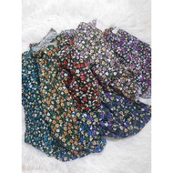 AO6: FLOWERS WITH BLACK BACKGROUND aty elastic fabric, soft and cool stretch fabric, size 1m6, for w