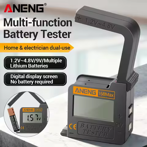 Digital Battery Universal Tester ANENG 168Max Lithium Battery Tester AA/AAA/1.5V/9V/C/D 3.7V Lithium