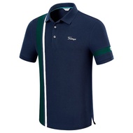 TTYGJ Men Striped Golf Polo Shirts Male Anti-sweat Quick Dry Golf Tops Summer Breathable Casual Spor