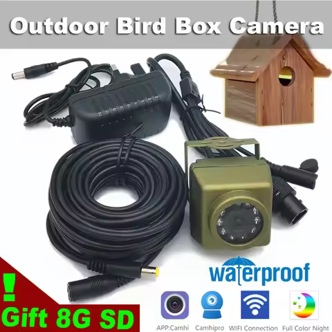 5MP Outdoor Bird Box Camera Wifi Security Nest Wireless Mini CCTV Kit Suit Audio Waterproof IR CUT N