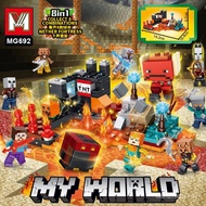 Hot-selling Underbound Fortress Assembly Series 8 in 1 Minecraft Compatible Building Blocks Assembli