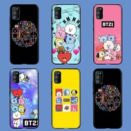 BTS BT21 Cartoon Samsung Galaxy A14 4G 5G Black Soft Case Silicone Phone Case TPU