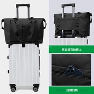 Others - 男女適用旅行袋，大容量可摺疊旅行袋，可擴充套件旅行袋，手提行李，健身房運動袋，乾溼分離設計 (黑色)