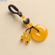 Key Chain Creative Safety Buckle Pendant Agate Car Keychain Jade Pendant Chalcedony Men Women Retro 