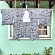 Kimono Haori Grey Japanese Traditional Vintage