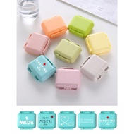 1PC Mini Portable Medicine Box, Six Compartment Small Medicine Box, Blue Small Medicine Box With The