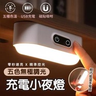 USB五色調光LED閱讀燈 護眼閱讀燈 LED小夜燈 床頭燈 無線磁吸 2000mAh大容量[平行進口]