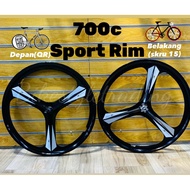 Ready Stock Rim Fixie 700c/Sport rim fixie/Fixie rim tiga batang/Sport rim 700c / Tsunami Fixie / Ba