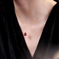 2025 Customized Gift Does Not Fade Simple Pigeon Blood Red Water Drop Pendant