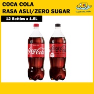 Coke Coca Cola Rasa Asli / Zero Sugar (12 x 1.5L)