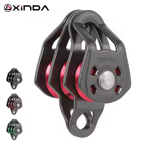 Xinda Outdoor Three Pulley Sliding Rope Sling Hoisting Ropeway Transportation Rock Climbing Rescue P