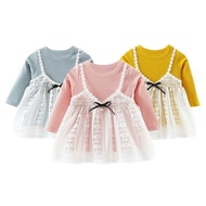 0-1-2-3-4 yrs Baby Girl Dresses Long Sleeve Lovely Lace Princess Dress