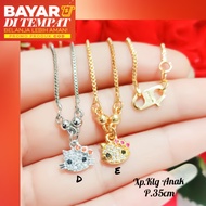 Kalung Perhiasan Anak Motif HK Perak Full Permata Anti Luntur Gatal Dan Iritasi