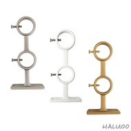 [Haluoo] Double Curtain Rod Holder Drapery Hook with Screws Closet Rod Support Curtain Rod Support Wall Holder for Living Room