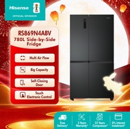 [FREE SHIPPING] Hisense Side by Side Inverter (780L) Refrigerator Fridge RS869N4ABV  - Black Metal