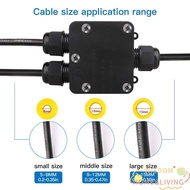 WISDOM Terminal Box Waterproof Wire Connector 3 Way Outdoor Tee 1 In 2 Out With Terminal