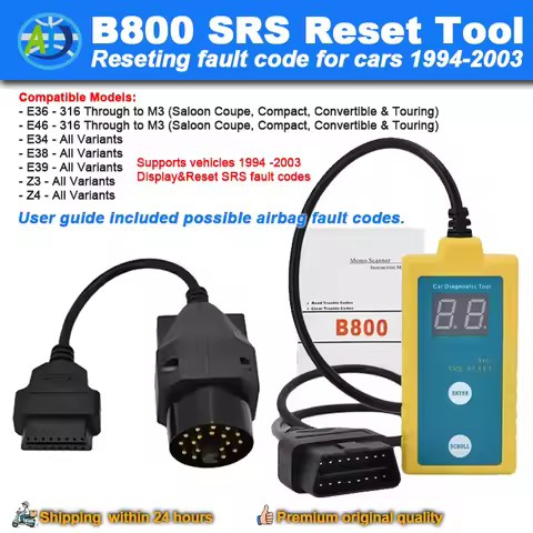 B800 SRS Airbag Reset Tool For E36 E46 E34 E38 E39 Z3 Z4 X5 Professional Vehicle Airbag Error Code R