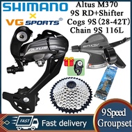 Shimano Altus M370 9 Speed Groupset RD Shifter VG Sports Cassette Cogs 36T/40T/42T 9 Speed chain 9S