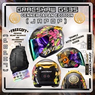 Gracshaw Helmet Gennex G535 JAPOP / NINJA Japan Edition with FREE HELMET BACKPACKS (G535 Japan Serie
