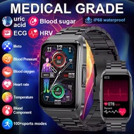 2025 New AI Diagnosis Smart Watch Blood Lipids Uric Acid Body Composition Test Men ECG+PPG Bluetooth