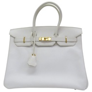 白色 Epsom牛皮 Birkin 35 柏金包 手提包 □K刻 金扣