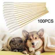 100Pcs Pet Dog Ear Cleaner Cotton Swabs, 15cm Animal Ear Cleaning Disposable Tool For Pets Ear Wax R