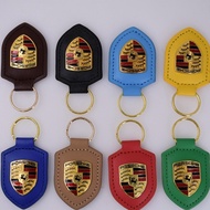 Porsche key chain Cayenne 911 Paramera macan leather 718 car key bag Leather key chain