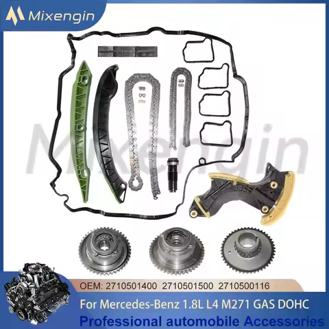 Auto Engine Parts Timing Chain Set Kit Fit VVT 1.8 L T M271 GAS DOHC MERCEDES-BENZ C180 C200 C250 E2