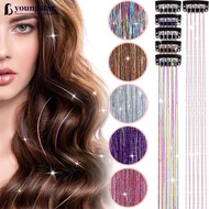 YOUNGSTAR 1/6Pcs Colorful Long Straight Hair Pieces Synthetic Clip-in Hair Extensions Synthetic High