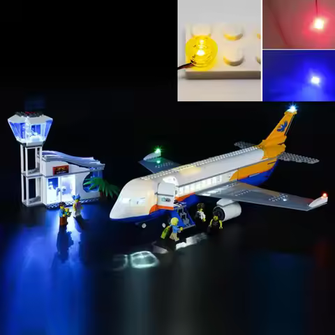 （No LEGO, Just Light）USB Lights Set for Lego 60262 Passenger Airplane Bridge Blocks Building Set