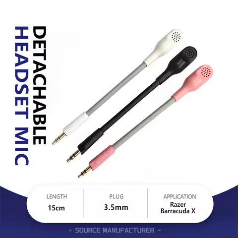 3.5MM Detachable Gaming Headset Microphone Game Headphone Replace mic for Razer Barracuda X Wireless