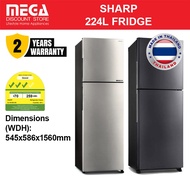 SHARP SJ-RF22E-DS | SJ-RF22E-SL 224L 2-DOOR FRIDGE | Top Freezer | 3 Ticks | Made in Thailand