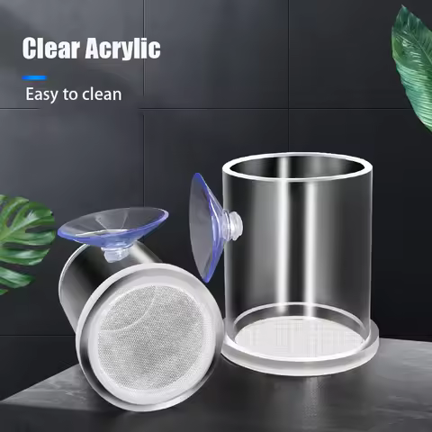 Transparent Arcylic Aquarium Fish Feeding Cup Ring Anti-drift Shrimp Egg Fish Food Feeder Betta Fish