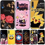 case For Samsung Galaxy A50 A50S A30S Case Silicon Phone Back Cover Soft black tpu cute girl lovely funny retro