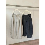 [IMISS] retro style loose women's trousers, high-waisted design, cool fabric, personality 60593