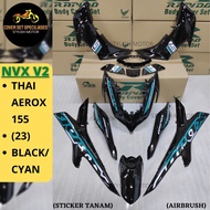 (STICKER TANAM/AIRBRUSH) RAPIDO COVER SET YAMAHA NVX V2 THAILAND AEROX-155 (23) BLACK/CYAN