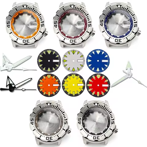 42mm NH35 Monster Diver Case Mod Kit Watch Bezel Teeth Lume Fit 28.5mm Dial No logo For Seiko Prospe