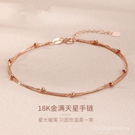 Wholesale Adjustable Female Gold Bracelet Bracelet Bracelet Gold Double Layer AU750 Color Gold 18K B