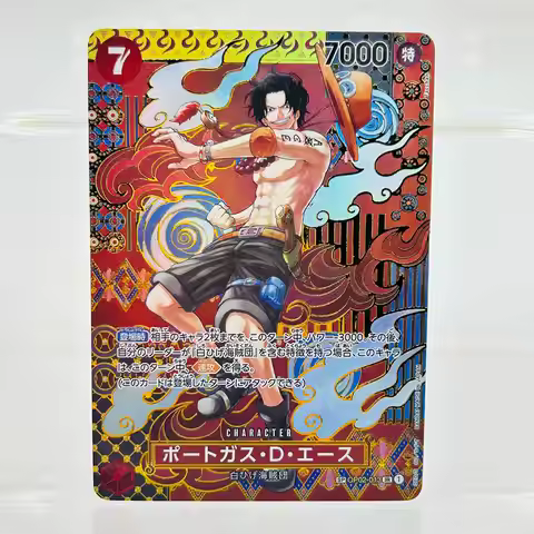One Piece JP OP02-013 SP Portgas D. Ace DIY Gold Foil & Foil Texture Premium Anime Collection Card