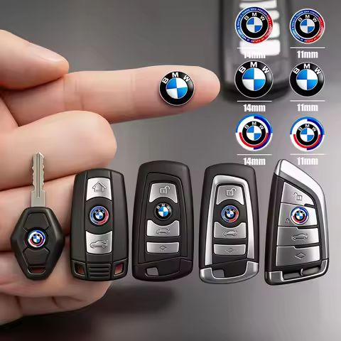 11/14mm 3D Aluminum Car Key Logo Emblem Decor Sticker Accessories For BMW E90 G80 M3 G30 M5 F82 F83 