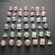 1Set Iridescent Glitter Polyhedral Dice Set for Tabletop Games DND D4 D6 D8 D10 D% D12 D20 For Board
