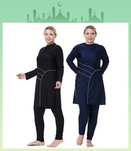 3 pieces baju renang muslimah plus size long sleeve swimming suit women plus size with tudung renang muslimah Sunscreen baju mandi muslimah plus size for women 3-8XL